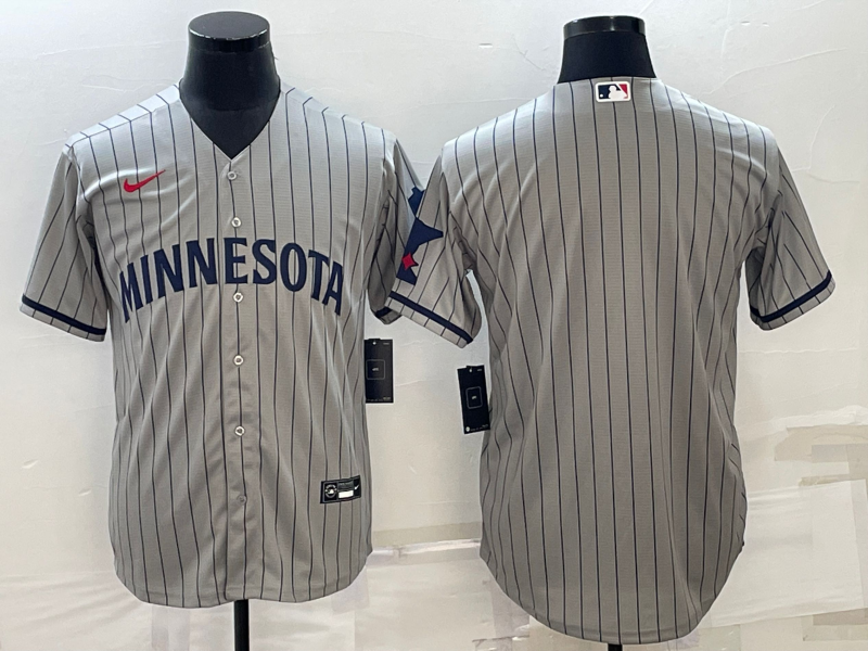 Men's Minnesota Twins Blank 2023 Gray Home Team Cool Base Stitched Jersey - Click Image to Close